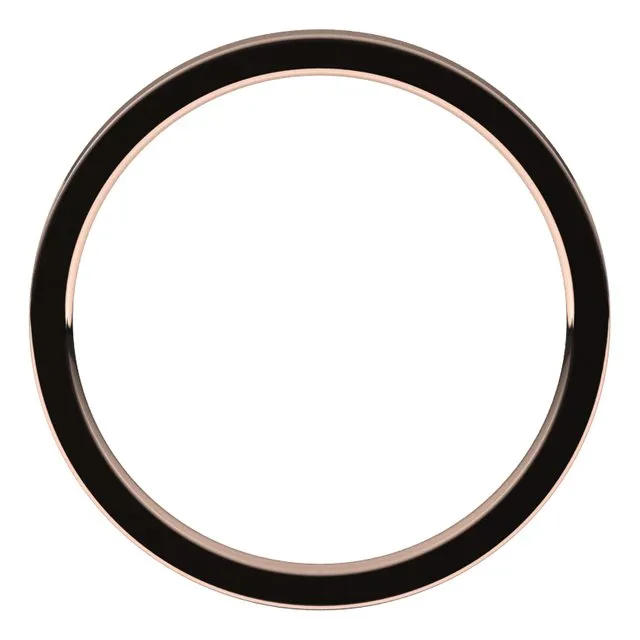10K Rose Gold Flat Comfort Fit Light Wedding Band, 1.5 mm Wide