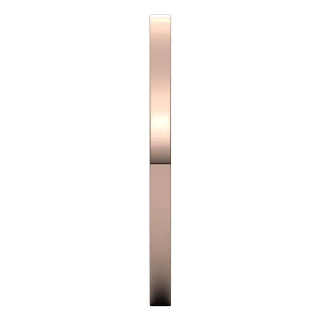 10K Rose Gold Flat Comfort Fit Light Wedding Band, 1.5 mm Wide