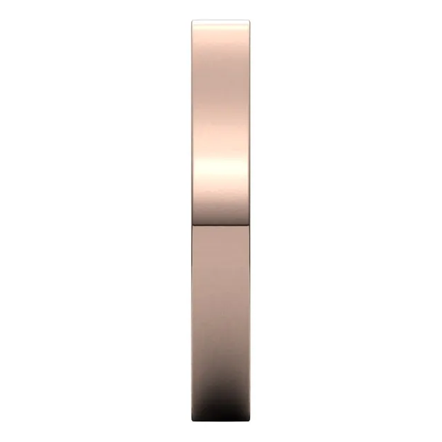 10K Rose Gold Flat Comfort Fit Light Wedding Band, 3 mm Wide