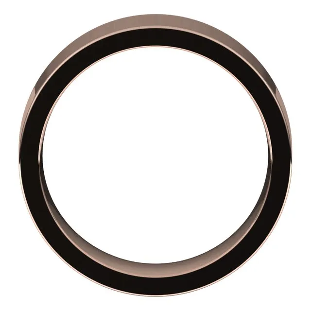 10K Rose Gold Flat Comfort Fit Wedding Band, 7 mm Wide