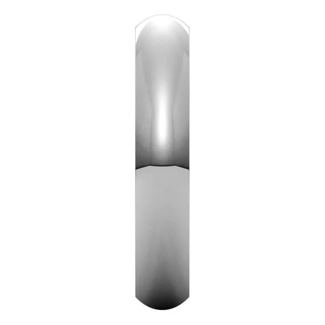 10K White Gold Domed Comfort Fit Wedding Band, 4 mm Wide