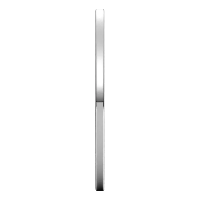 10K White Gold Flat Comfort Fit Light Wedding Band, 1 mm Wide