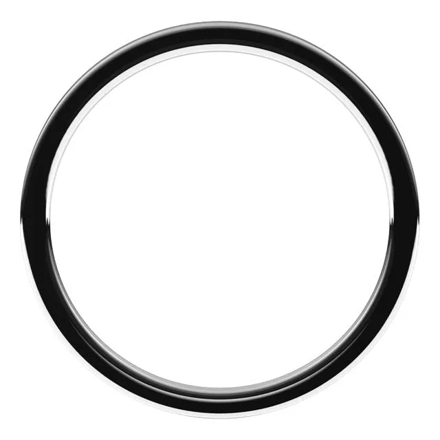 10K White Gold Flat Comfort Fit Light Wedding Band, 1 mm Wide