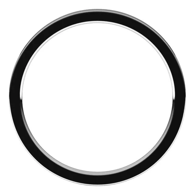 10K White Gold Flat Comfort Fit Light Wedding Band, 1.5 mm Wide
