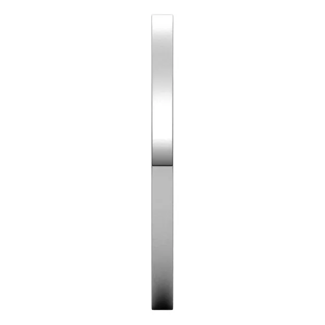 10K White Gold Flat Comfort Fit Light Wedding Band, 1.5 mm Wide