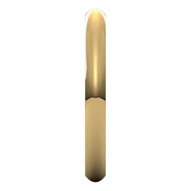 10K Yellow Gold Domed Comfort Fit Wedding Band, 2.5 mm Wide