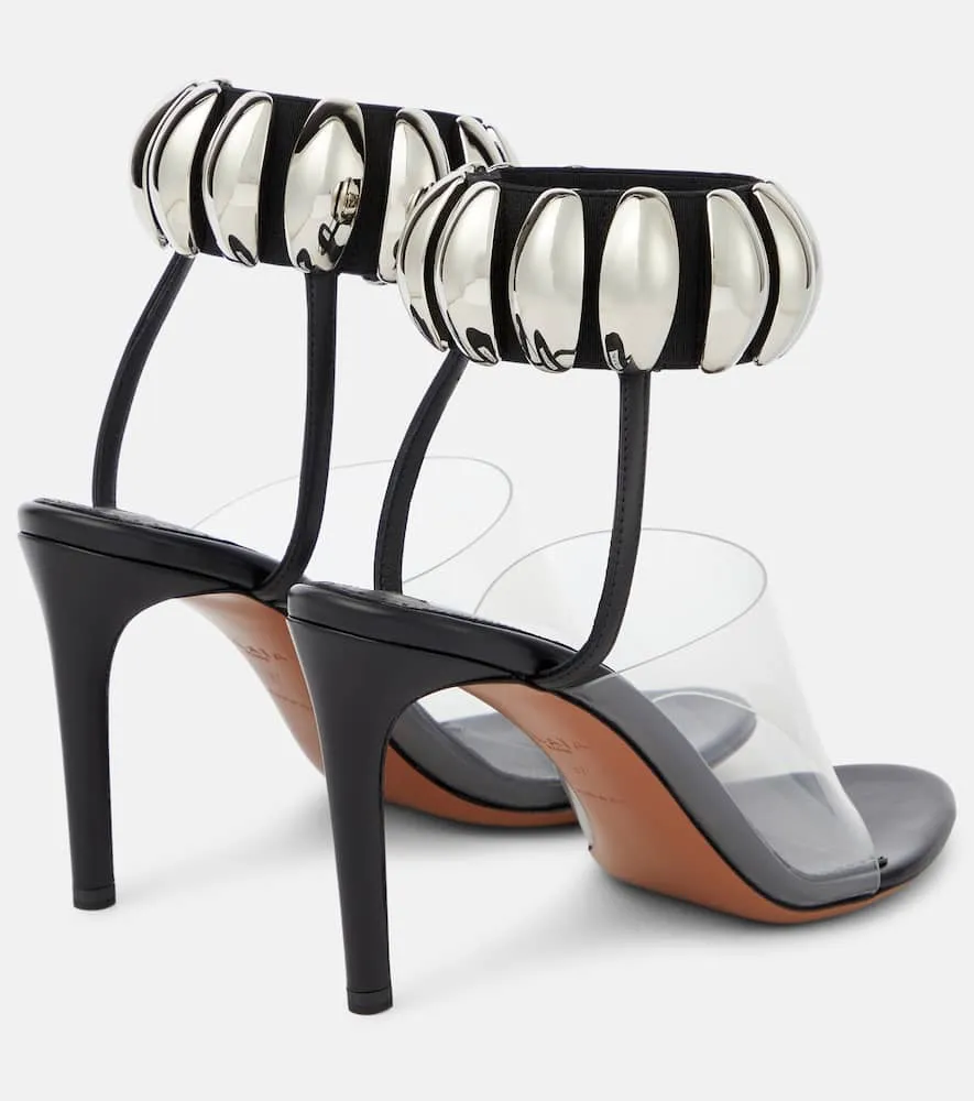 Alaia Embellished leather and PU sandals