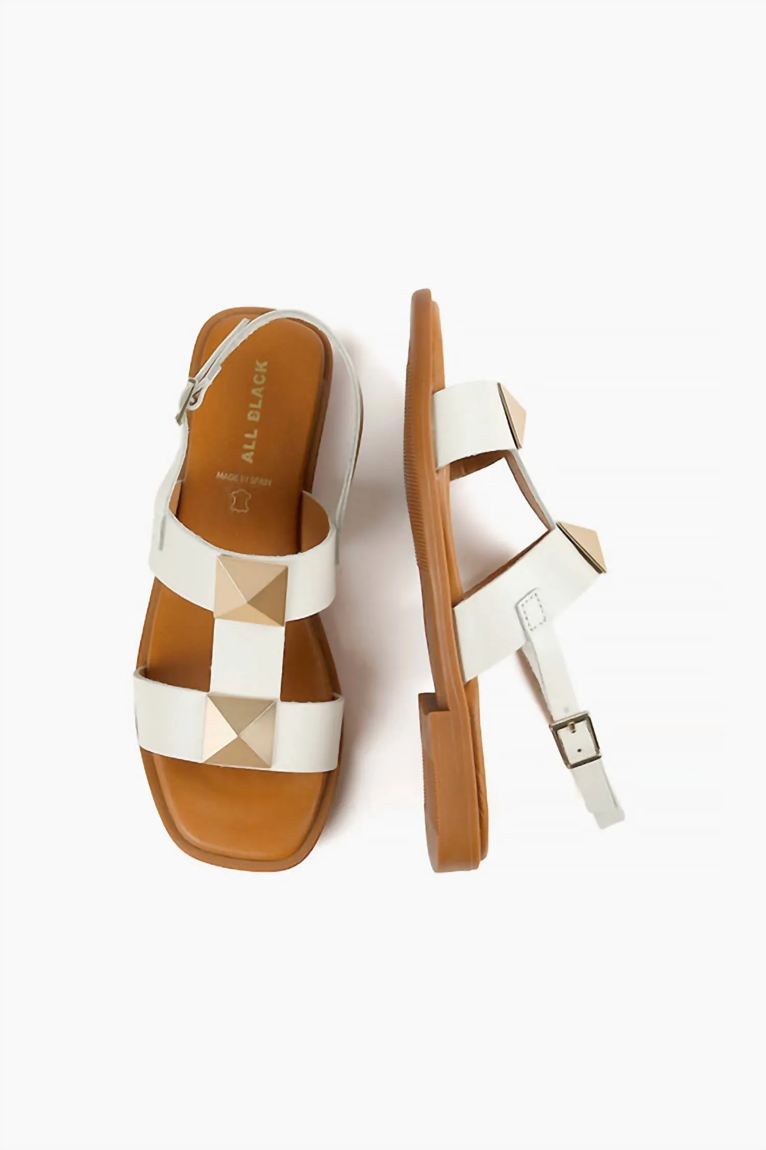 All Black - Women's Pyramid Stud Sandals