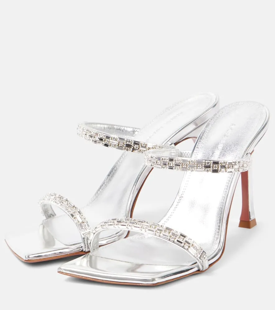Amina Muaddi Diana 95 embellished leather sandals
