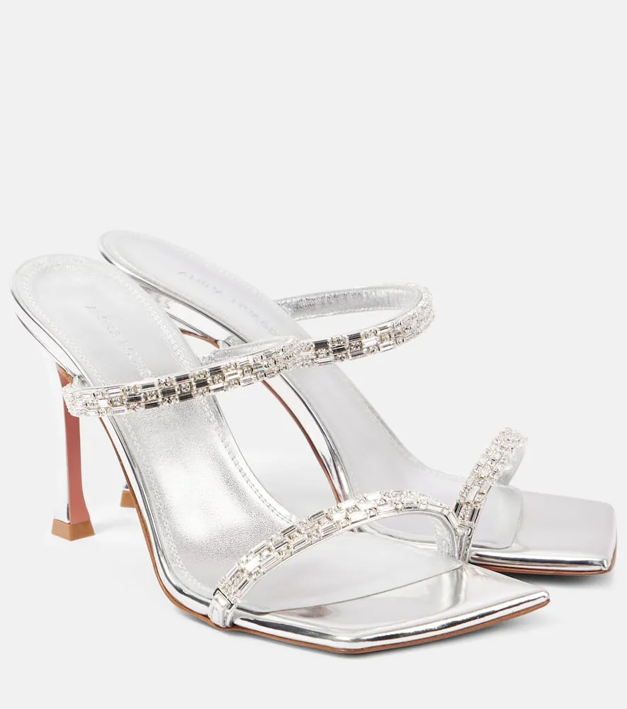 Amina Muaddi Diana 95 embellished leather sandals