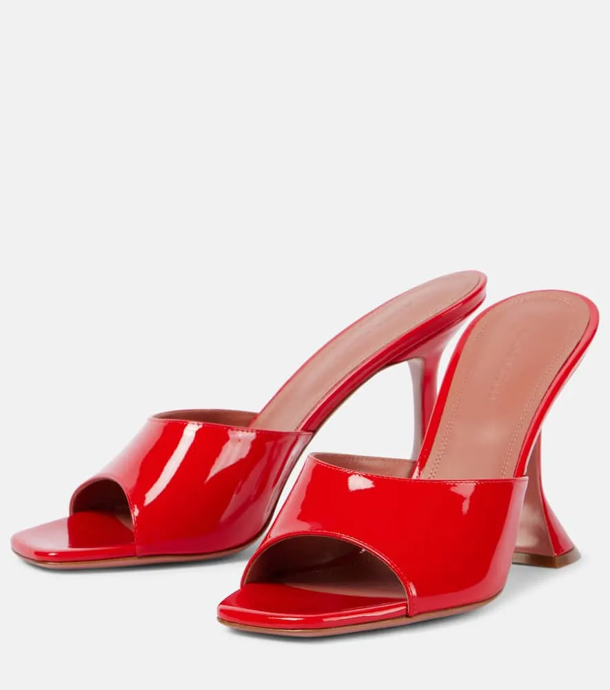 Amina Muaddi Lupita 70 patent leather mules
