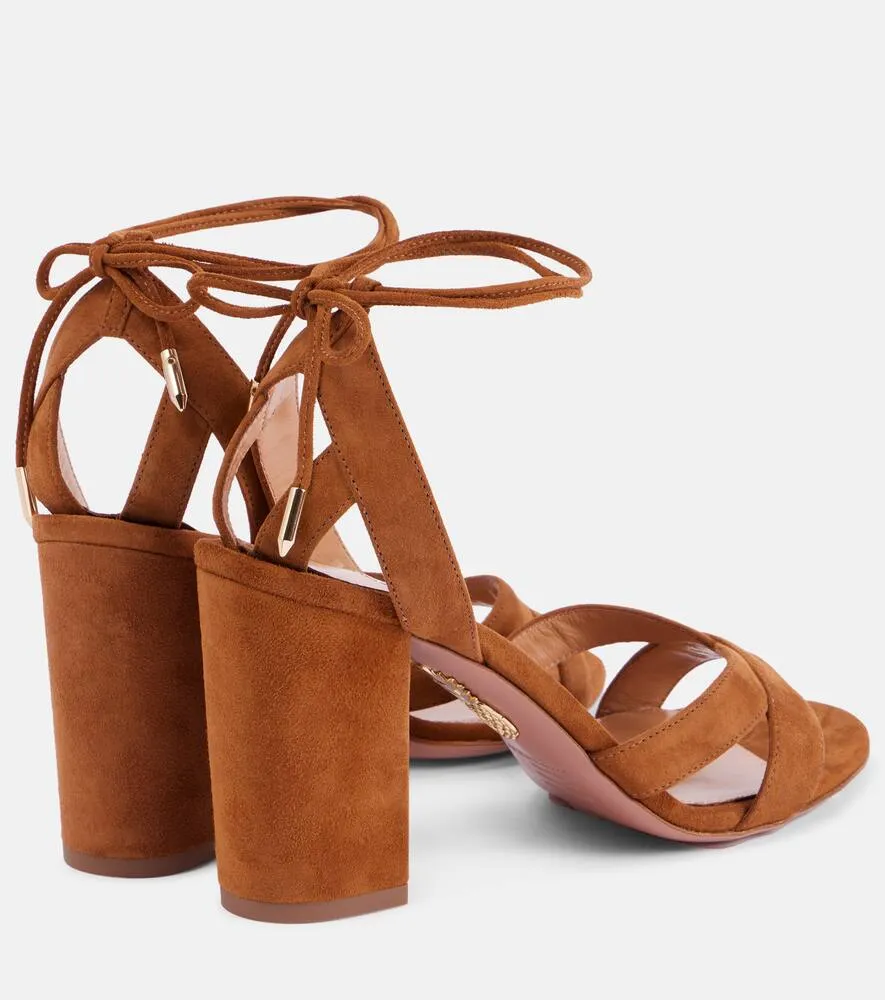 Aquazzura Ari 85 suede sandals