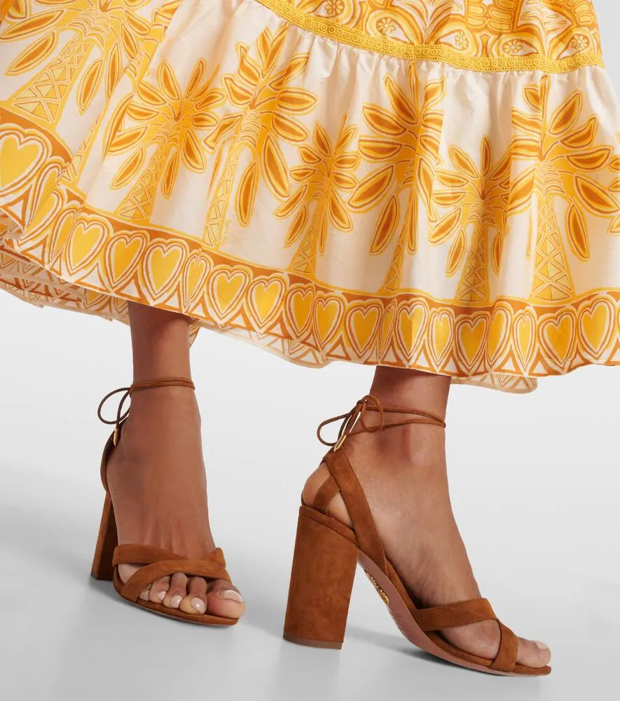Aquazzura Ari 85 suede sandals