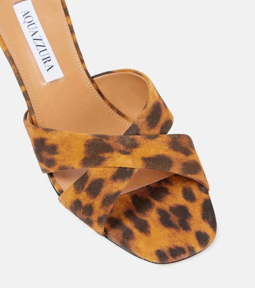 Aquazzura Divine 50 leopard-print suede mules