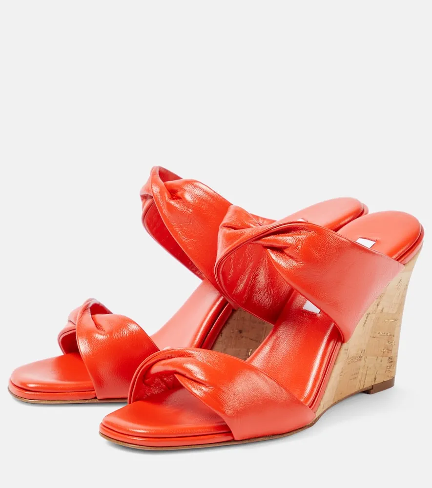 Aquazzura Twist leather wedge sandals