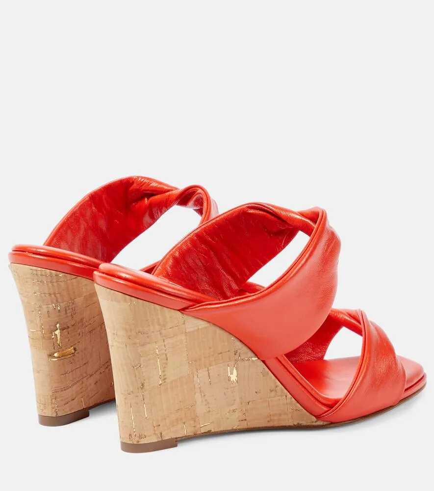 Aquazzura Twist leather wedge sandals