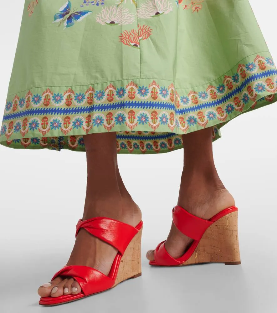 Aquazzura Twist leather wedge sandals