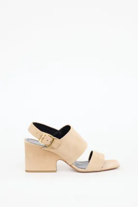 Beige Suede Slingback Sandal