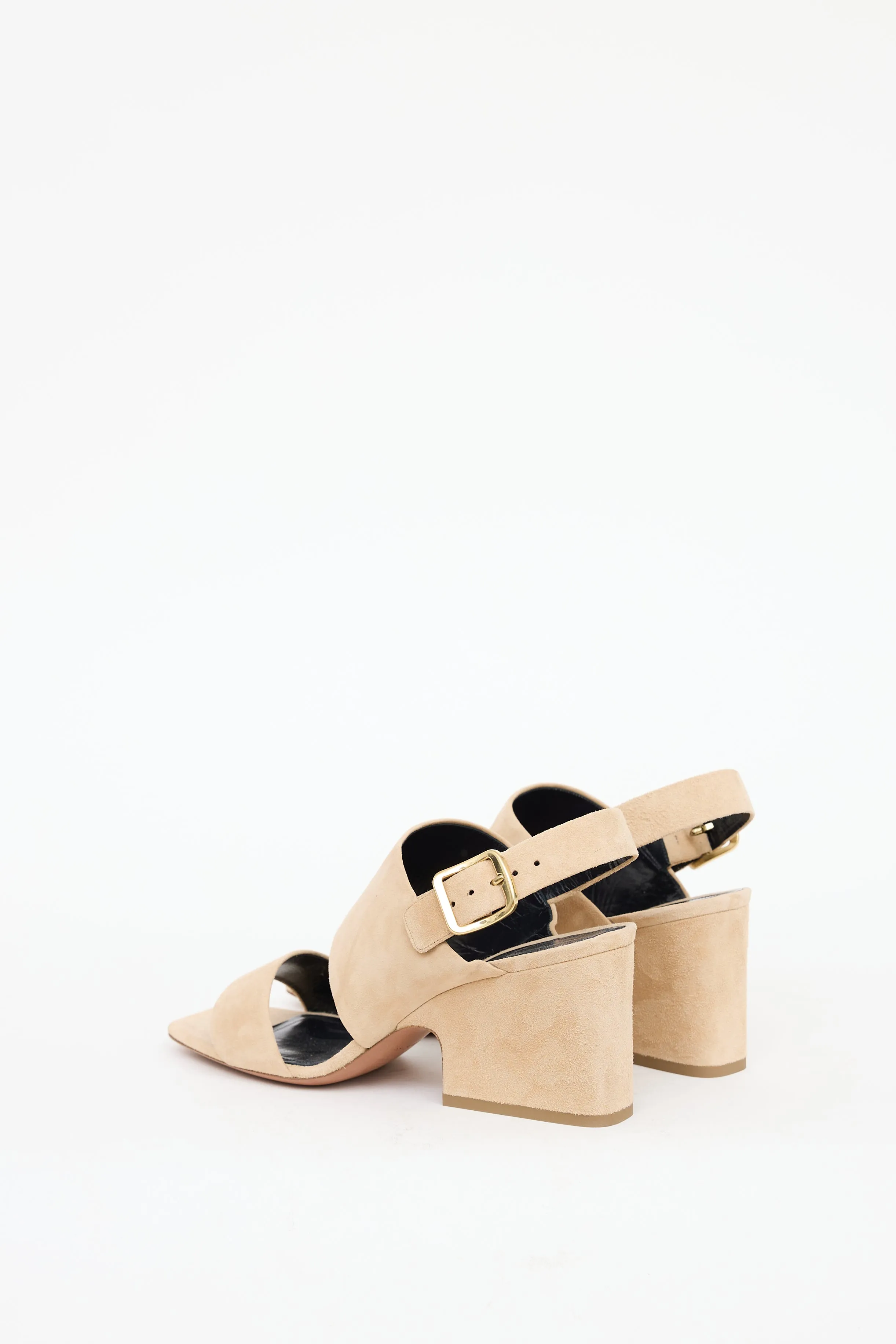 Beige Suede Slingback Sandal