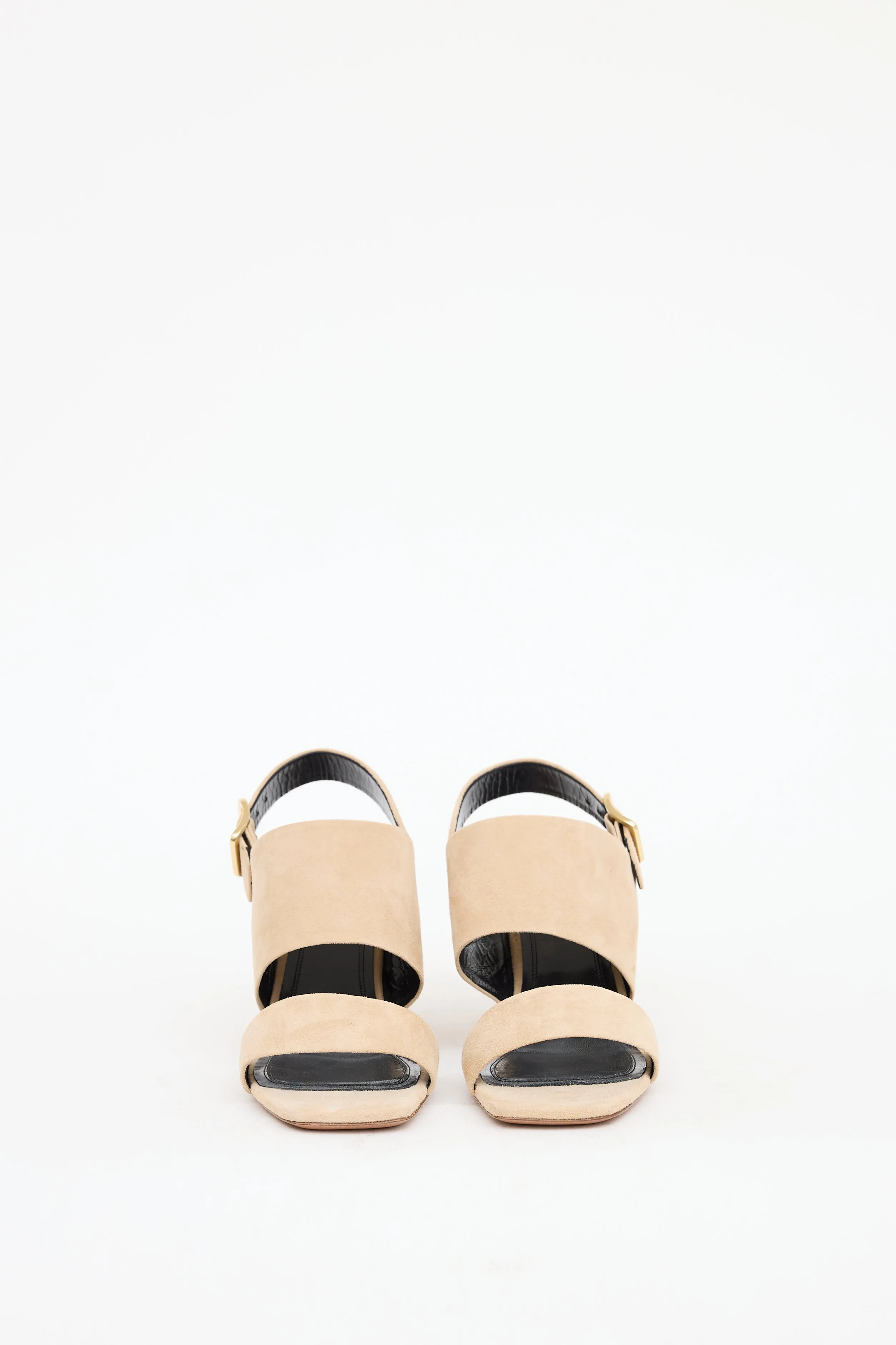 Beige Suede Slingback Sandal