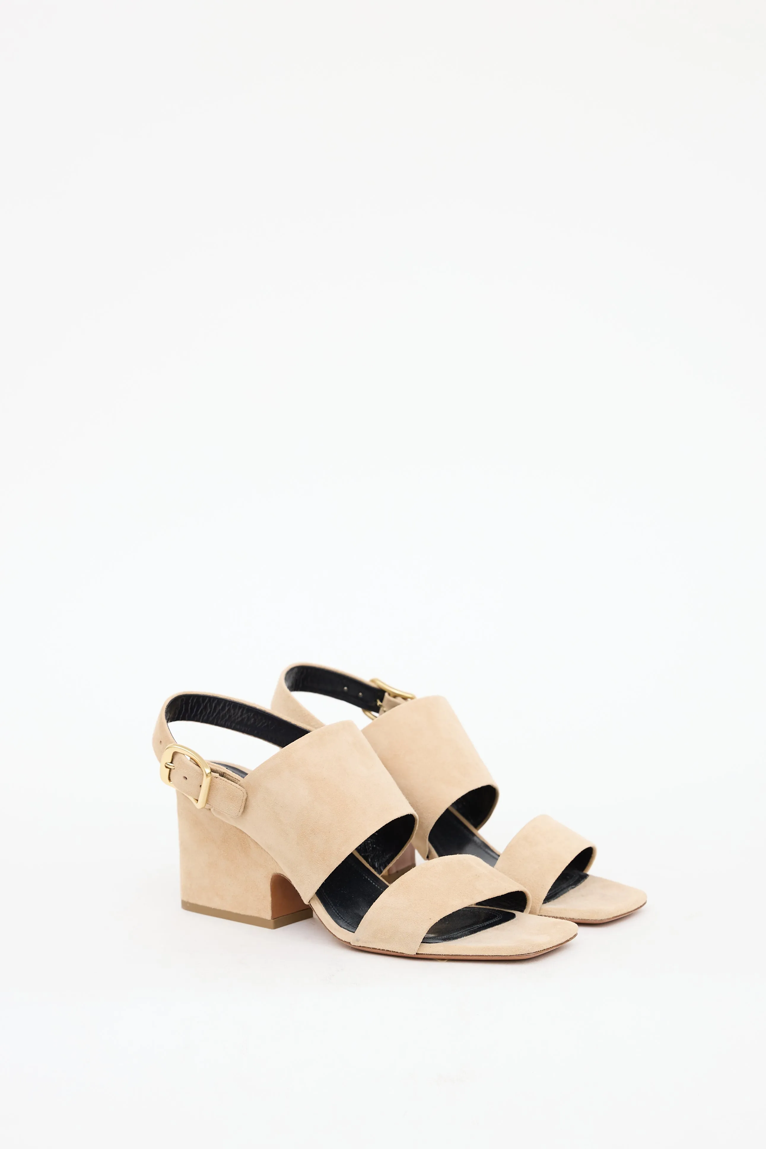 Beige Suede Slingback Sandal