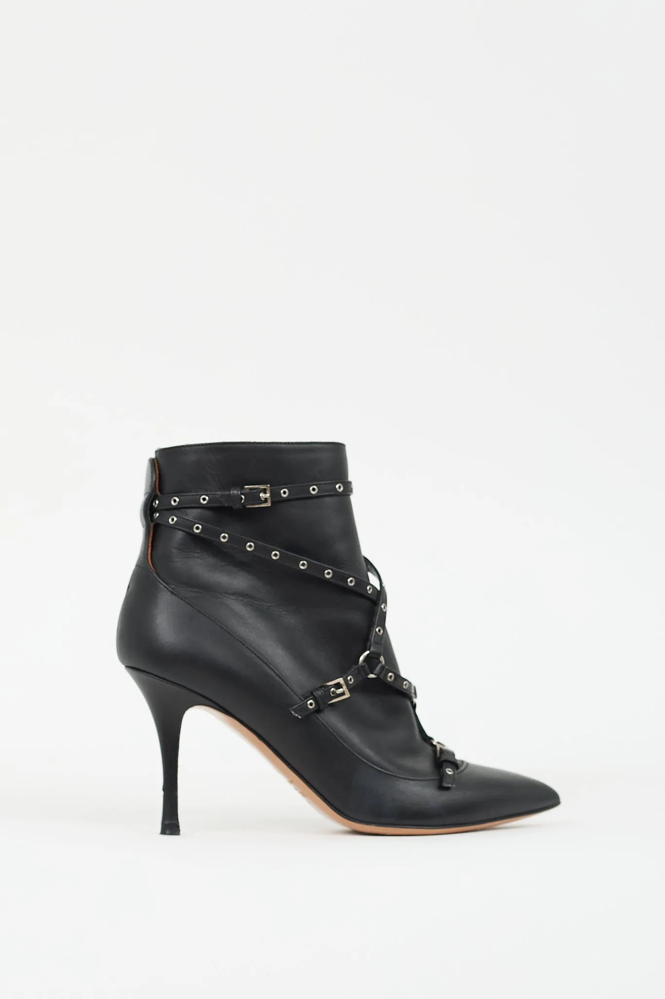 Black Leather Love Latch Harness Boot