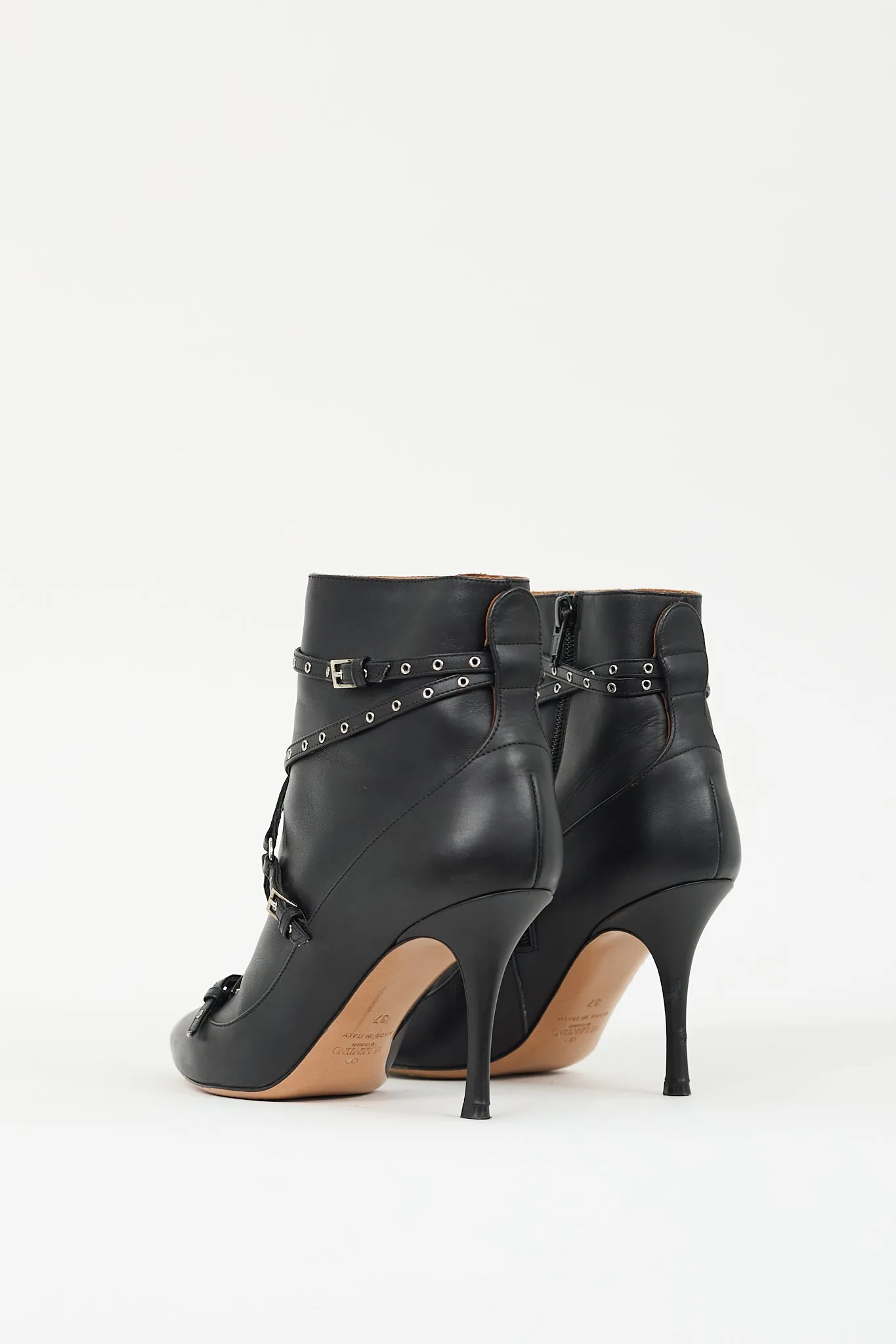 Black Leather Love Latch Harness Boot