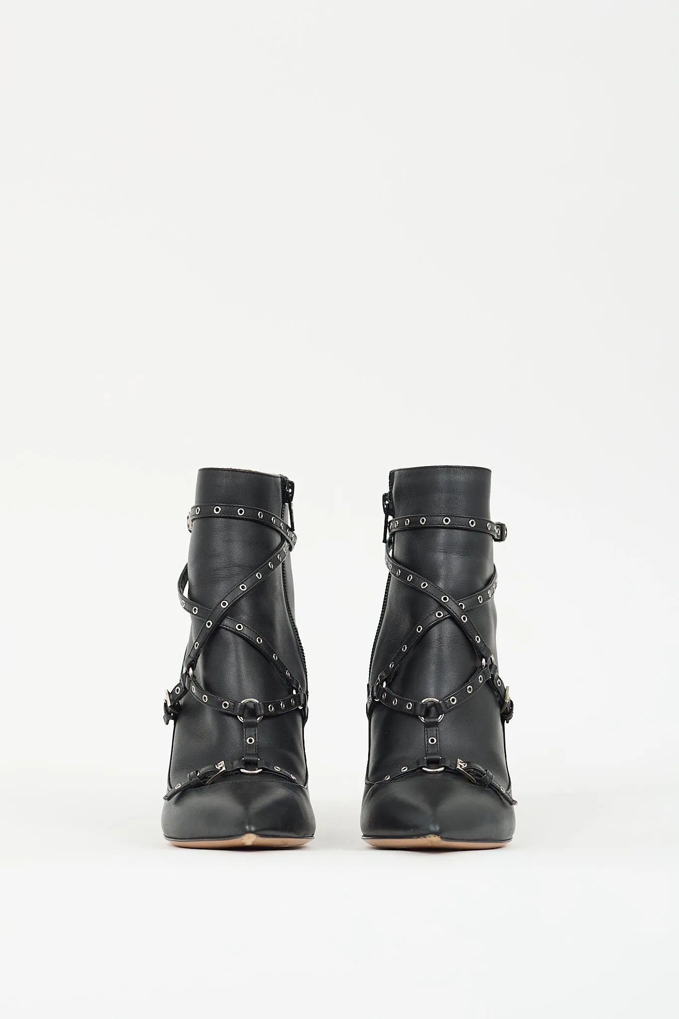 Black Leather Love Latch Harness Boot