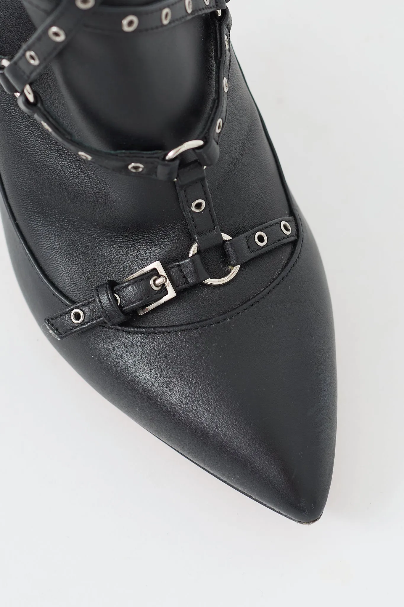 Black Leather Love Latch Harness Boot