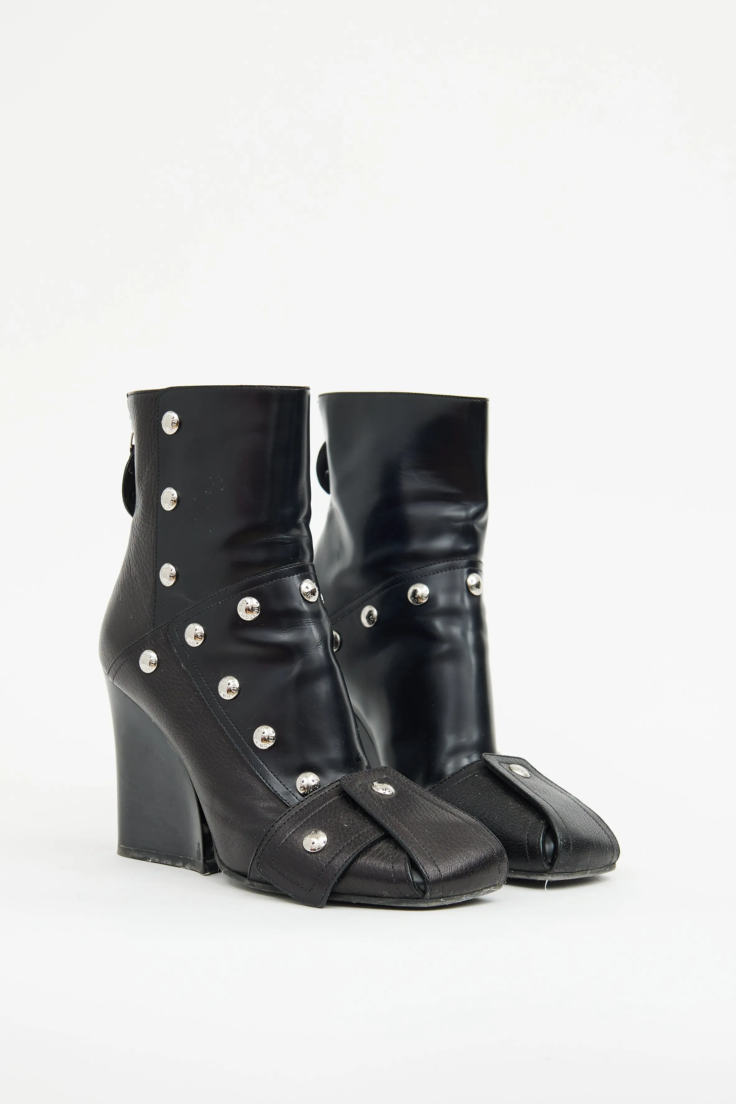 Black Patti Wedge Ankle Boot