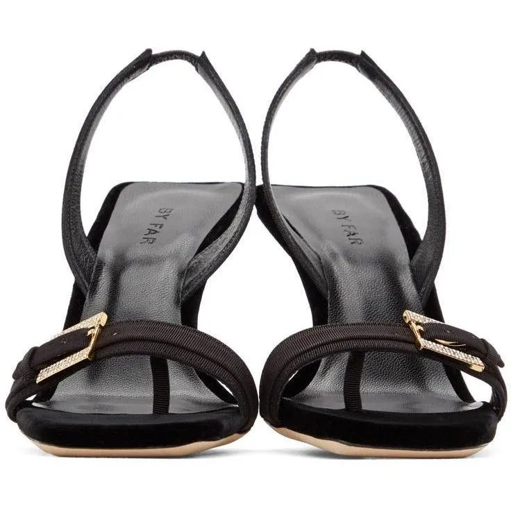 BY FAR Black Carlotta Sandals