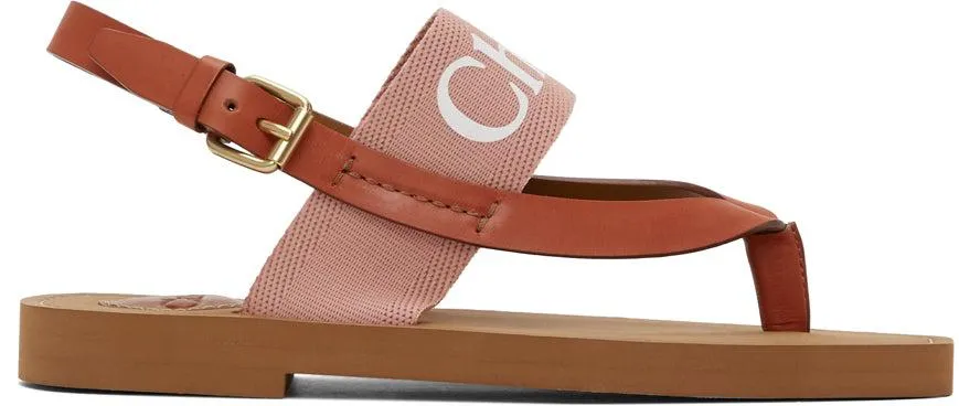 ChloÃ© Pink Woody Flat Sandals