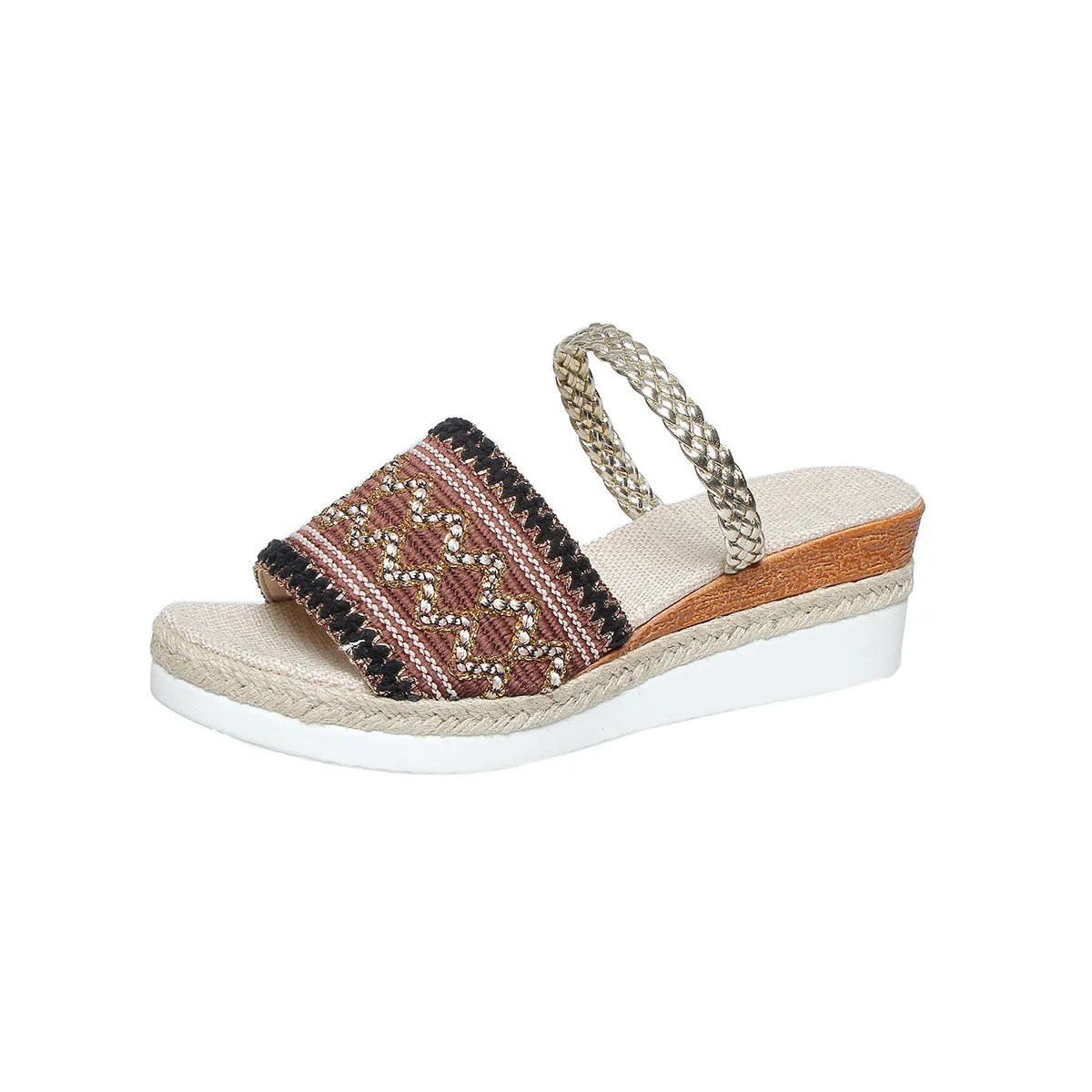 Cute Wave-patterned Thick Sole Sandals