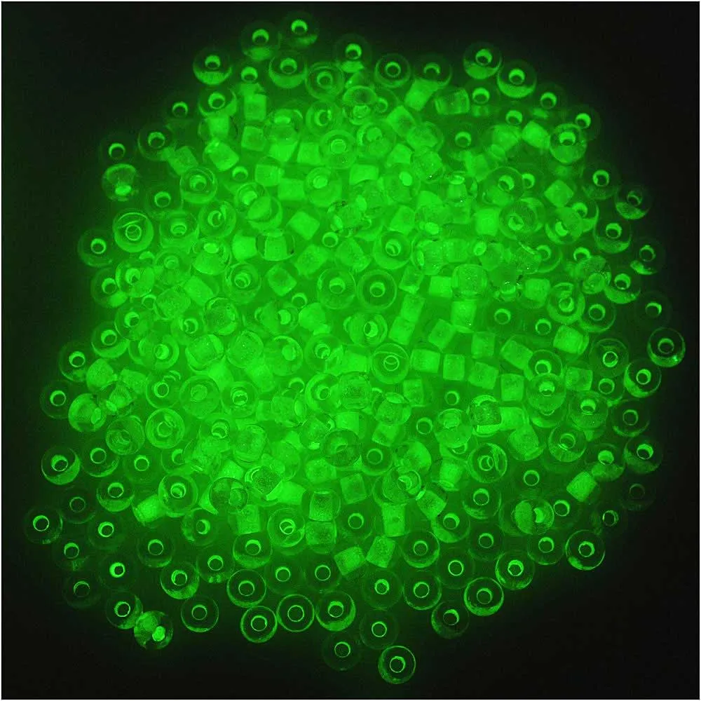 Czech Glass Seed Beads, 8/0 Round, Glow In The Dark (1 Ounce)
