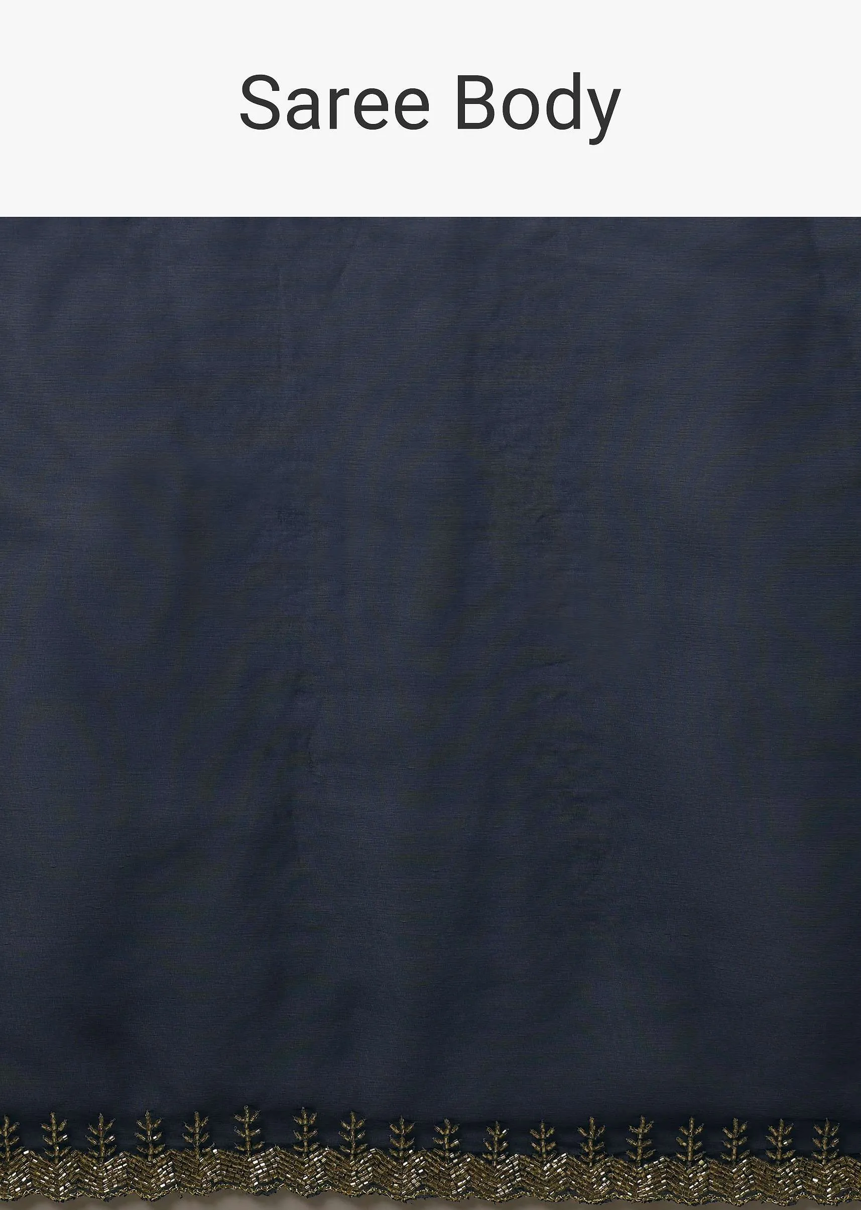 Dark Blue Plain Organza Saree With Heavy Cut Dana Work