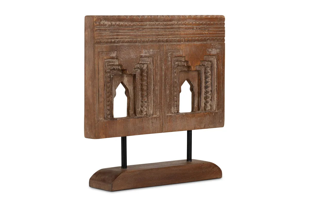 Traditional Darvaaja Mango Wood Decorative Object - Natural Finish