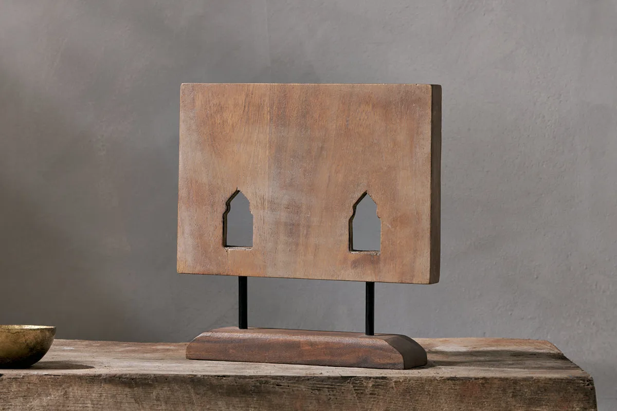 Traditional Darvaaja Mango Wood Decorative Object - Natural Finish