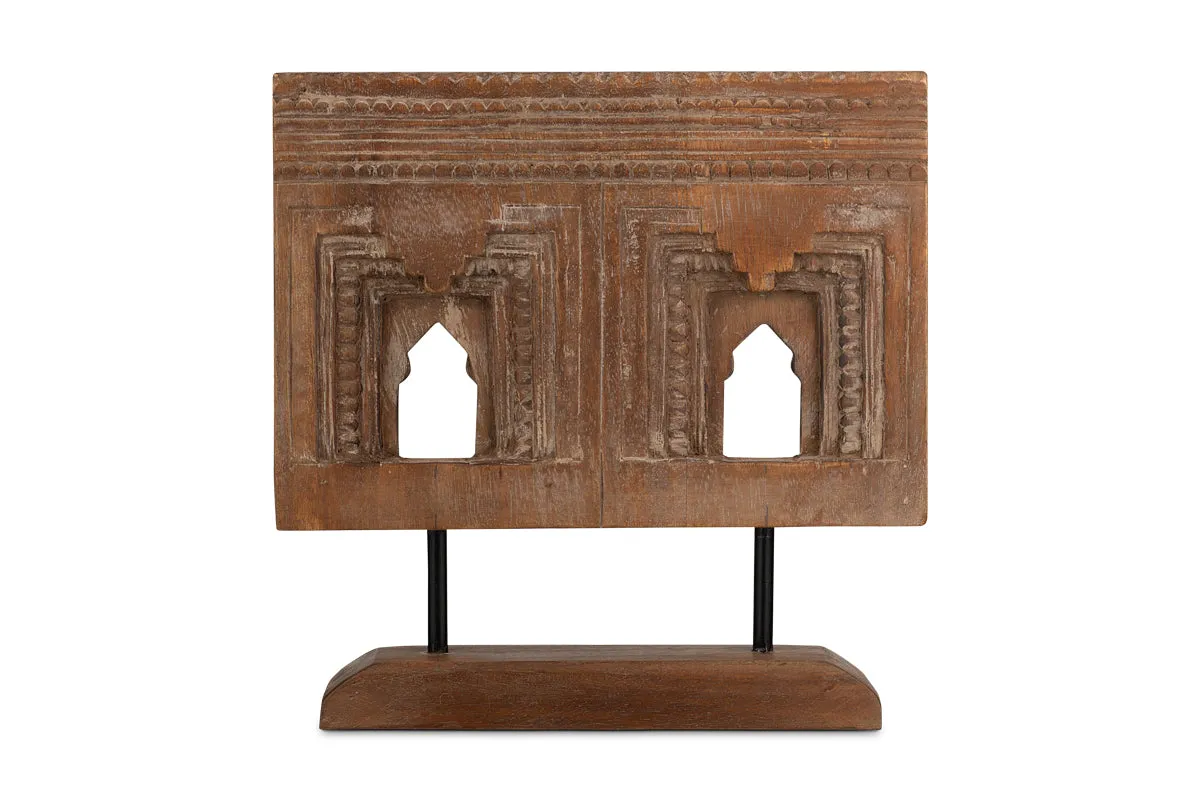 Traditional Darvaaja Mango Wood Decorative Object - Natural Finish