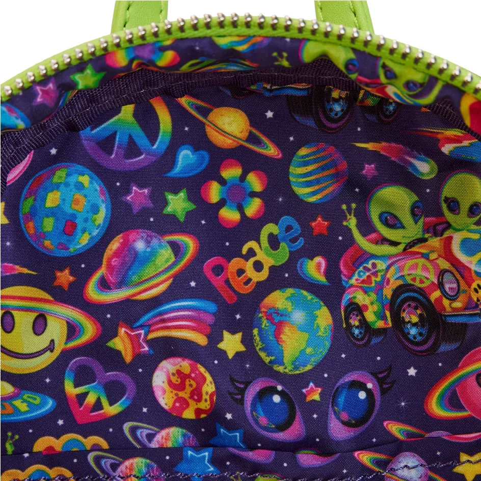 Loungefly x Lisa Frank Cosmic Alien Ride Glow Mini Backpack