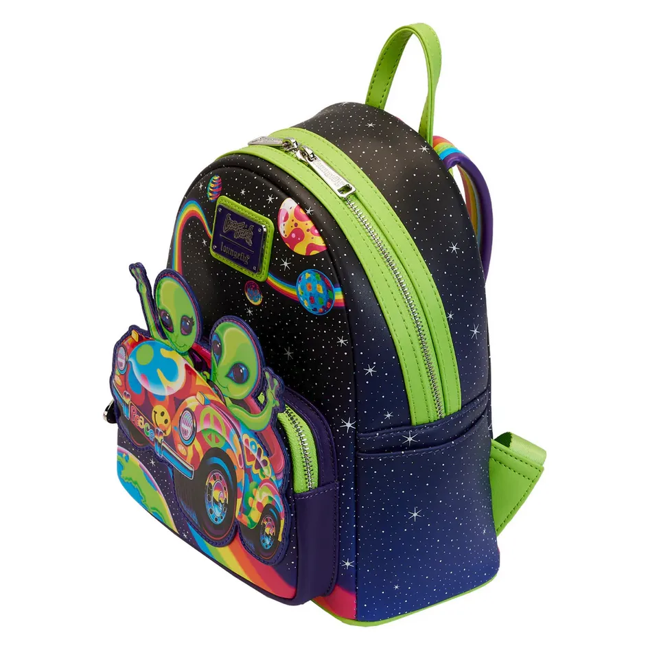 Loungefly x Lisa Frank Cosmic Alien Ride Glow Mini Backpack