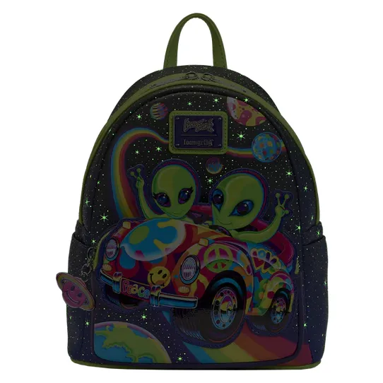 Loungefly x Lisa Frank Cosmic Alien Ride Glow Mini Backpack