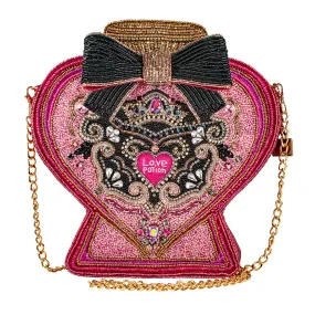 Mary Frances LOVE POTION Pink Bottle Beaded Handbag Bag Purse NEW