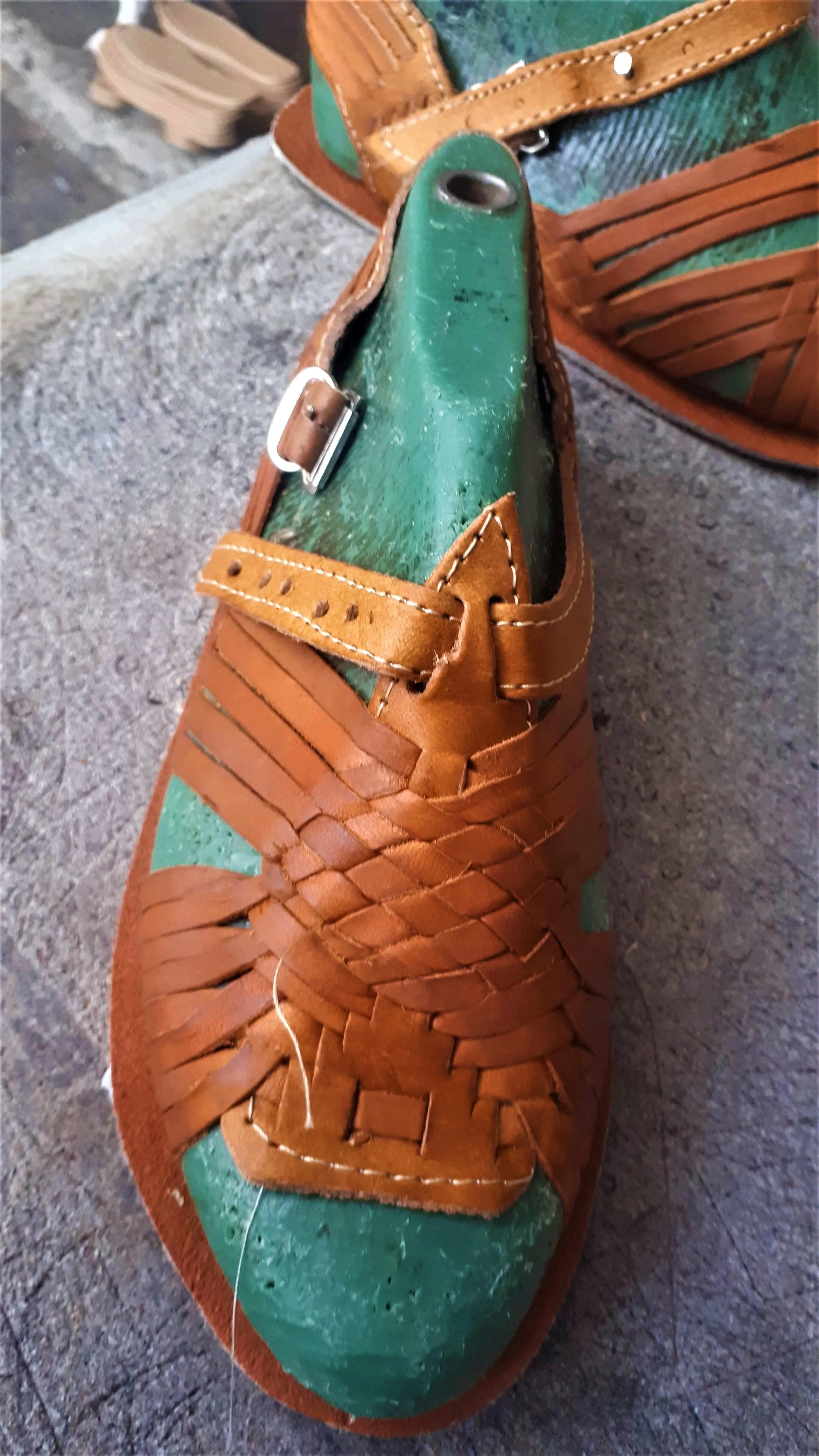 Pachuco Style Genuine Leather Mexican Women’s Huarache Sandals