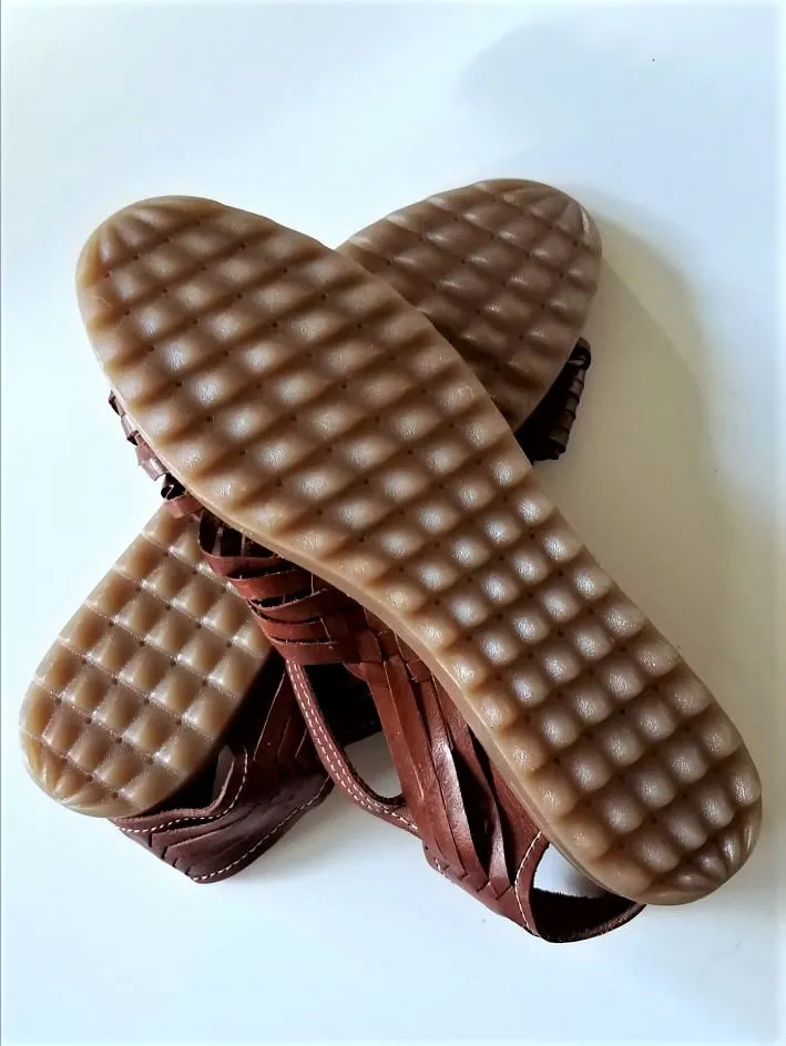 Pachuco Style Genuine Leather Mexican Women’s Huarache Sandals