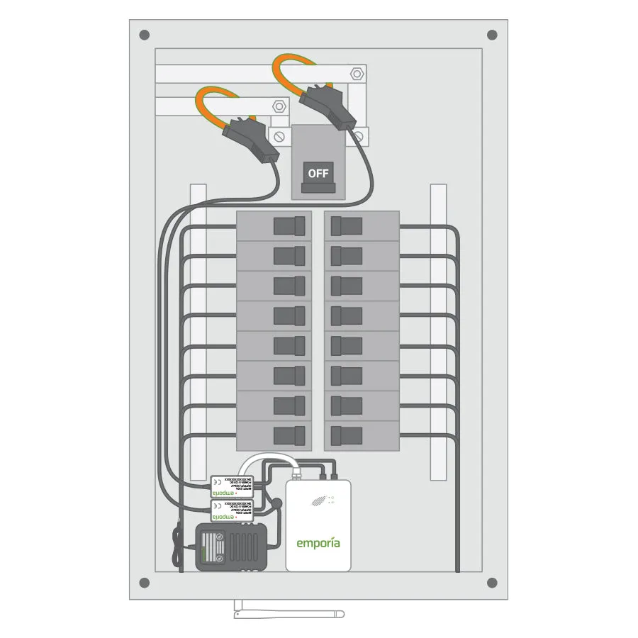 Pair of 200A Flexible Sensors for Vue 2 Home Energy Monitor