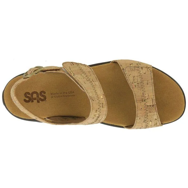 SAS Women's Nudu Heel Strap Sandal in Golden Cork