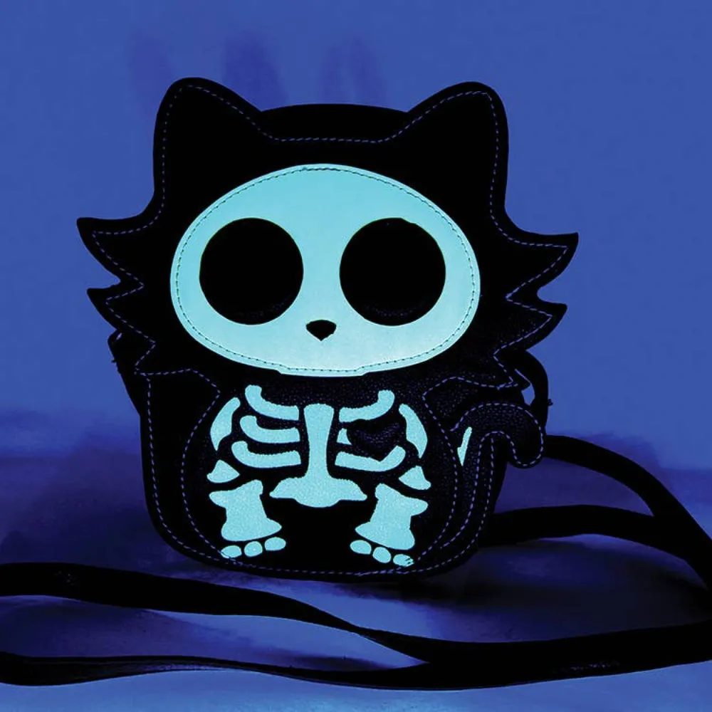 Skeleton Cat Crossbody Bag Glow in the Dark