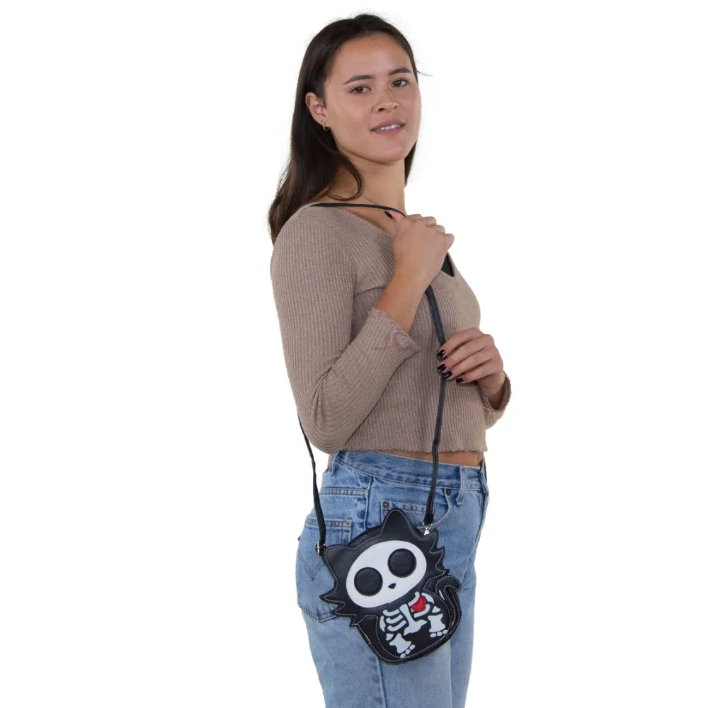 Skeleton Cat Crossbody Bag Glow in the Dark