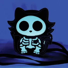Skeleton Cat Crossbody Bag Glow in the Dark