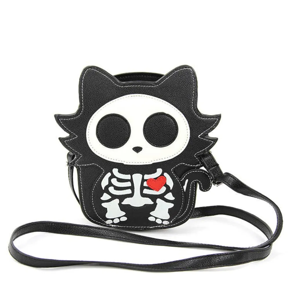 Skeleton Cat Crossbody Bag Glow in the Dark
